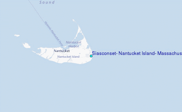Siasconset, Nantucket Island, Massachusetts Tide Station Location Map