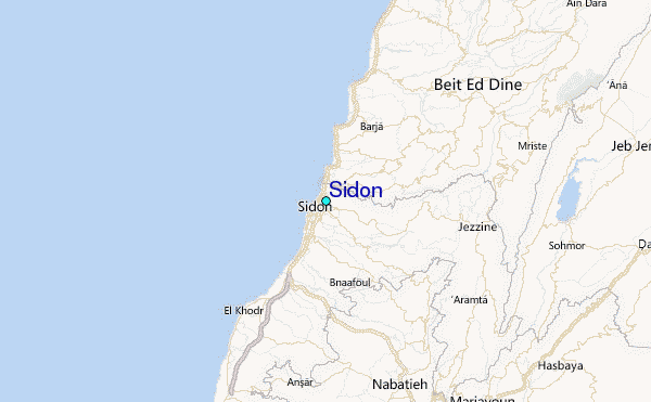 Sidon Tide Station Location Map