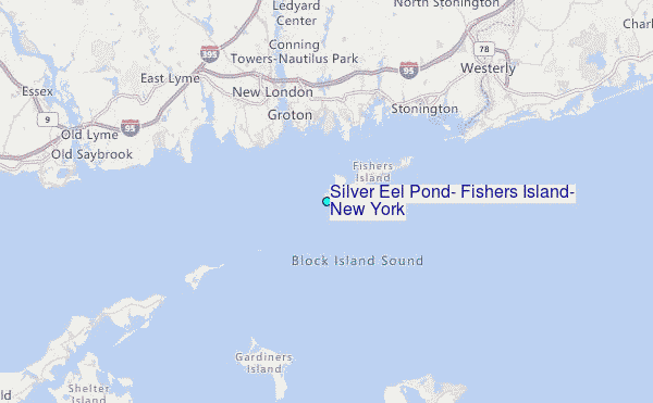 Silver Eel Pond, Fishers Island, New York, Tide Station Location Map