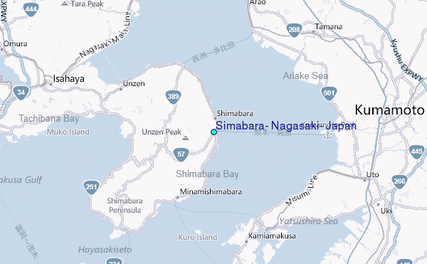 Simabara, Nagasaki, Japan Tide Station Location Map