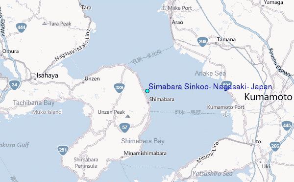 Simabara Sinkoo, Nagasaki, Japan Tide Station Location Map