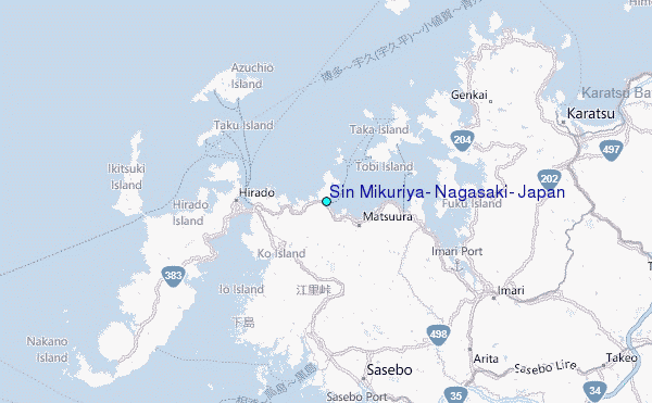Sin Mikuriya, Nagasaki, Japan Tide Station Location Map