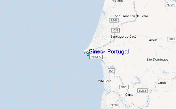 Sines, Portugal Tide Station Location Map
