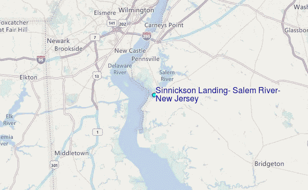 Sinnickson Landing, Salem River, New Jersey Tide Station Location Map