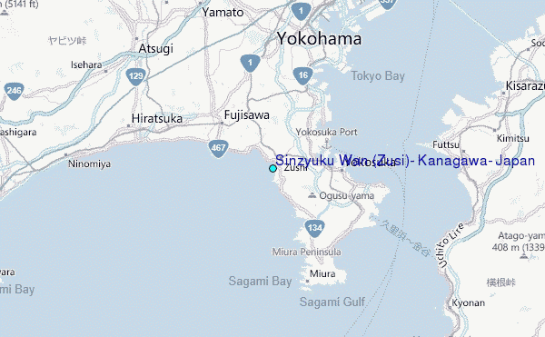 Sinzyuku Wan (Zusi), Kanagawa, Japan Tide Station Location Map