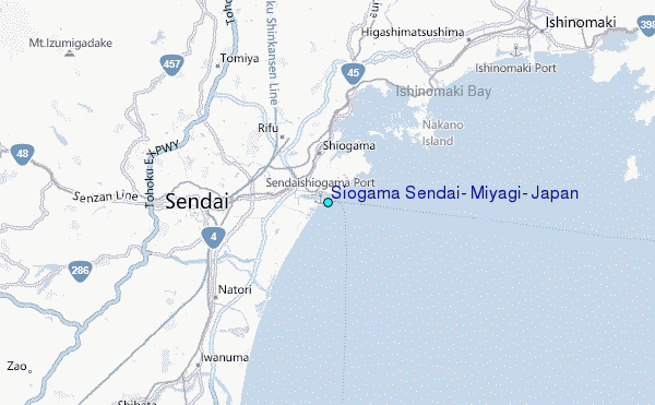Siogama Sendai, Miyagi, Japan Tide Station Location Map