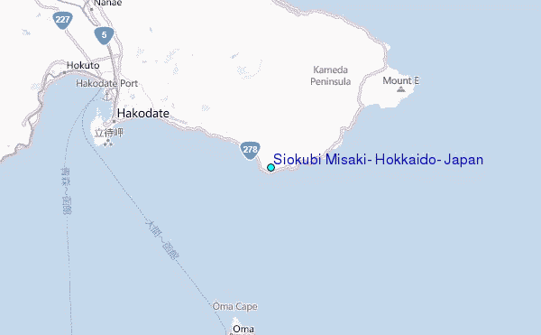 Siokubi Misaki, Hokkaido, Japan Tide Station Location Map