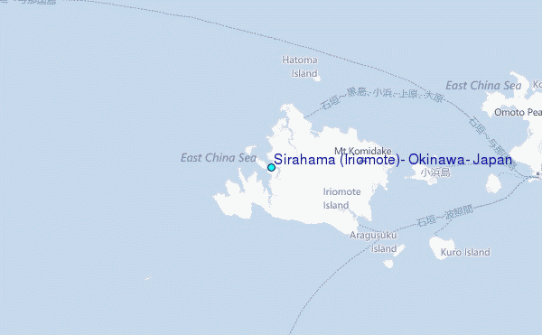 Sirahama (Iriomote), Okinawa, Japan Tide Station Location Map