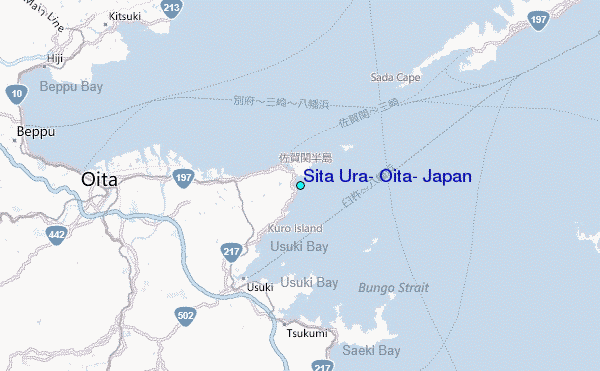 Sita Ura, Oita, Japan Tide Station Location Map