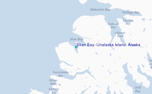 Skan Bay, Unalaska Island, Alaska Tide Station Location Map