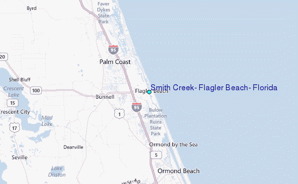 Smith Creek, Flagler Beach, Florida Tide Station Location Map