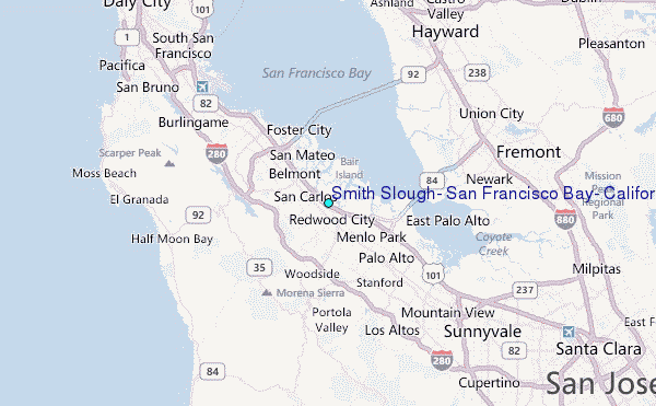 Smith Slough, San Francisco Bay, California Tide Station Location Map