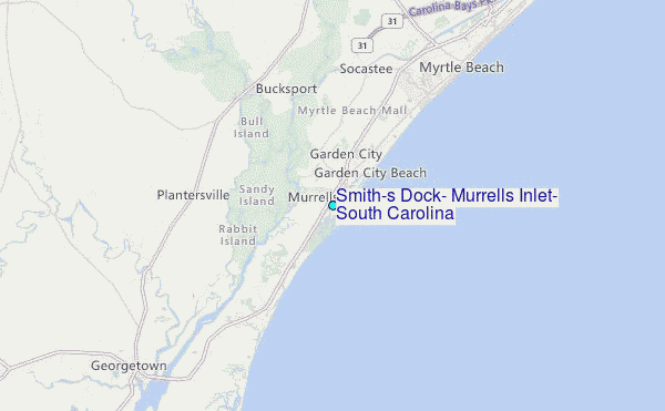 Smith's Dock, Murrells Inlet, South Carolina Tide Station Location Map
