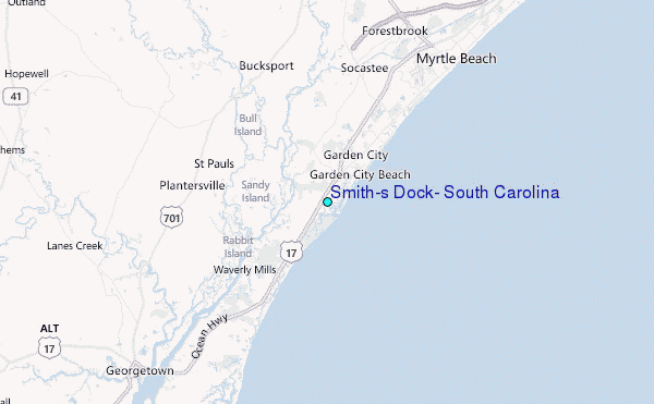 Smith's Dock, South Carolina Tide Station Location Map