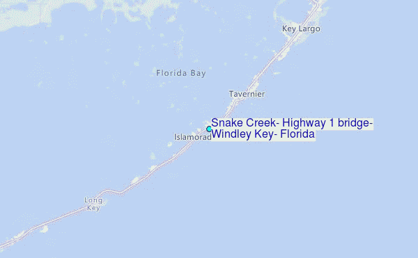 Snake Creek, Highway 1 bridge, Windley Key, Florida Tide Station Location Map