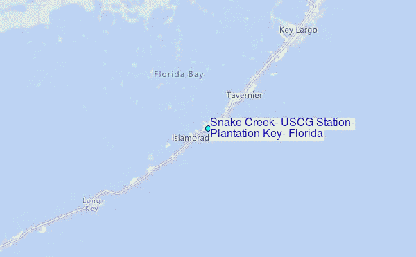 Snake Creek, USCG Station, Plantation Key, Florida Tide Station Location Map