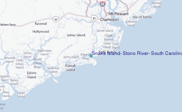 Snake Island, Stono River, South Carolina Tide Station Location Map