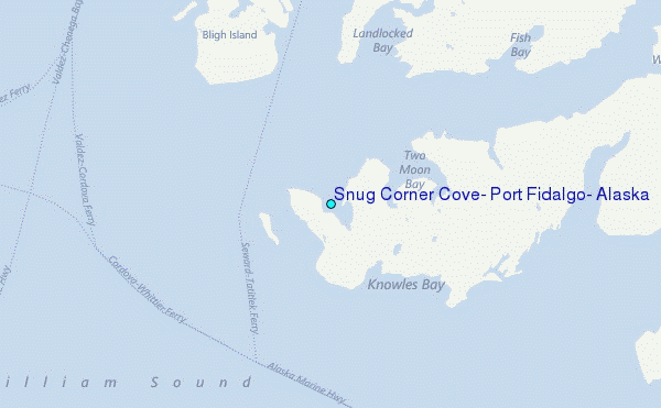 Snug Corner Cove, Port Fidalgo, Alaska Tide Station Location Map