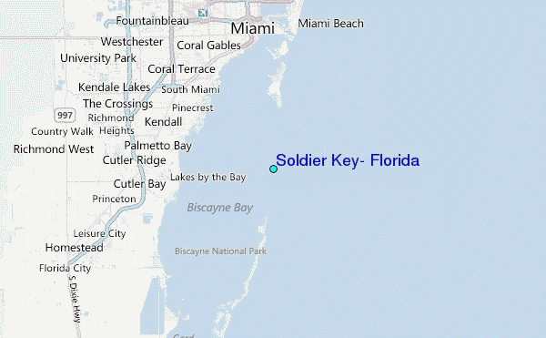 Soldier Key, Florida Tide Station Location Map
