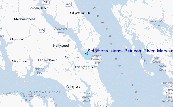Solomons Island, Patuxent River, Maryland Tide Station Location Map