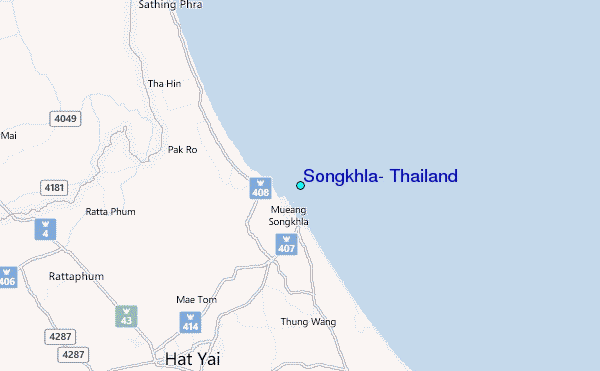 Songkhla, Thailand Tide Station Location Map