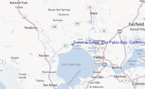 Sonoma Creek, San Pablo Bay, California Tide Station Location Map