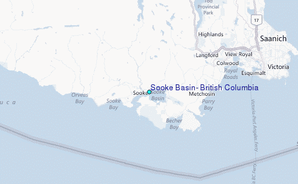 Sooke Basin, British Columbia Tide Station Location Map