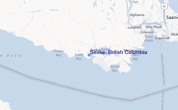 Sooke, British Columbia Tide Station Location Map