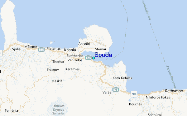 Souda Tide Station Location Map