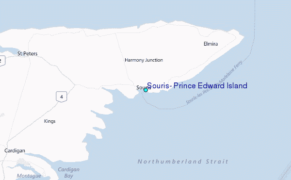 Souris, Prince Edward Island Tide Station Location Map