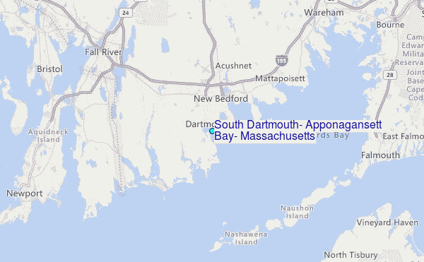South Dartmouth, Apponagansett Bay, Massachusetts Tide Station Location Map