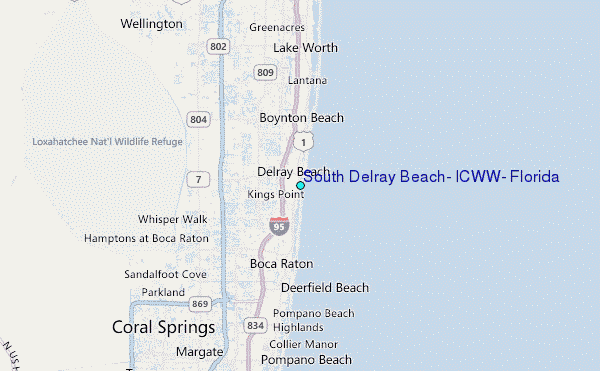 South Delray Beach, ICWW, Florida Tide Station Location Map