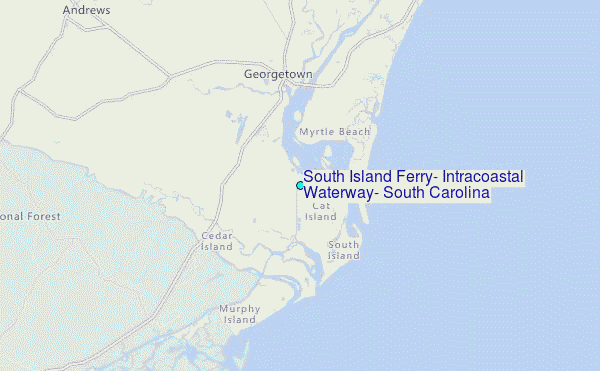 South Island Ferry, Intracoastal Waterway, South Carolina Tide Station Location Map