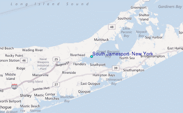 South Jamesport, New York Tide Station Location Map