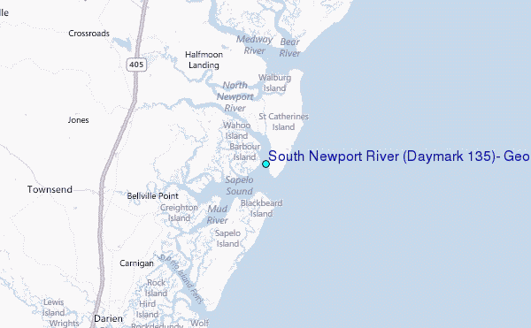 South Newport River (Daymark #135), Georgia Tide Station Location Map