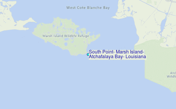 South Point, Marsh Island, Atchafalaya Bay, Louisiana Tide Station Location Map
