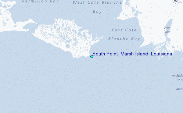 South Point, Marsh Island, Louisiana Tide Station Location Map