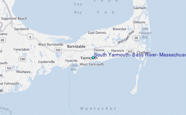 South Yarmouth, Bass River, Massachusetts Tide Station Location Map