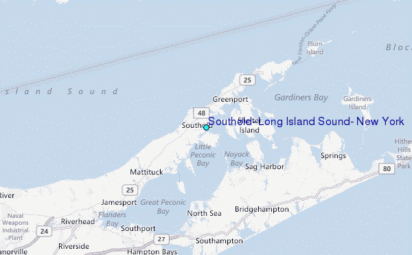 Southold, Long Island Sound, New York Tide Station Location Map