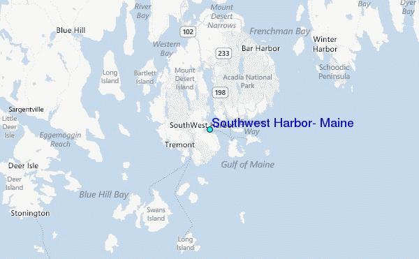 Southwest Harbor, Maine Tide Station Location Map