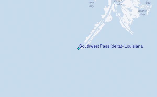 Southwest Pass (delta), Louisiana Tide Station Location Map