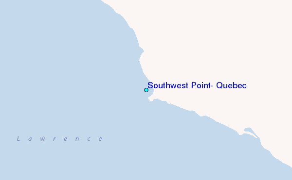 Southwest Point, Quebec Tide Station Location Map