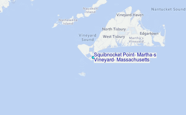 Squibnocket Point, Martha's Vineyard, Massachusetts Tide Station Location Map