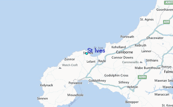 St Ives Tide Station Location Map