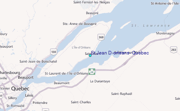 St Jean D'orleans, Quebec Tide Station Location Map