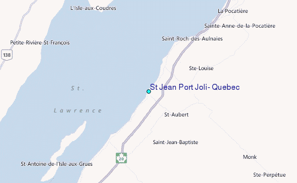St Jean Port Joli, Quebec Tide Station Location Map