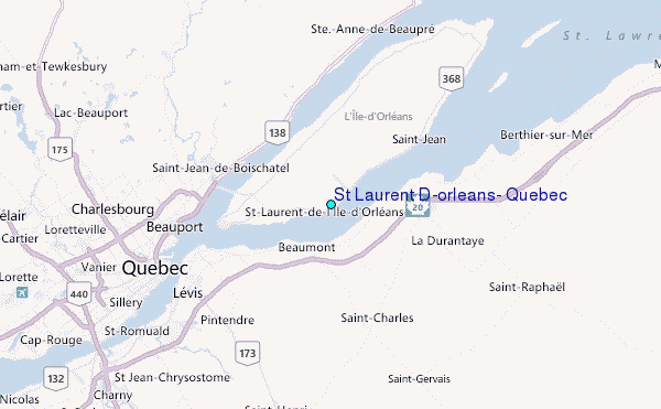 St Laurent D'orleans, Quebec Tide Station Location Map