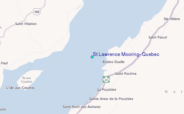 St Lawrence Mooring, Quebec Tide Station Location Map