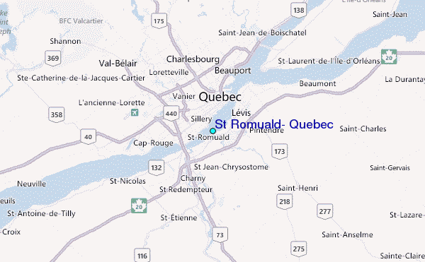 St Romuald, Quebec Tide Station Location Map