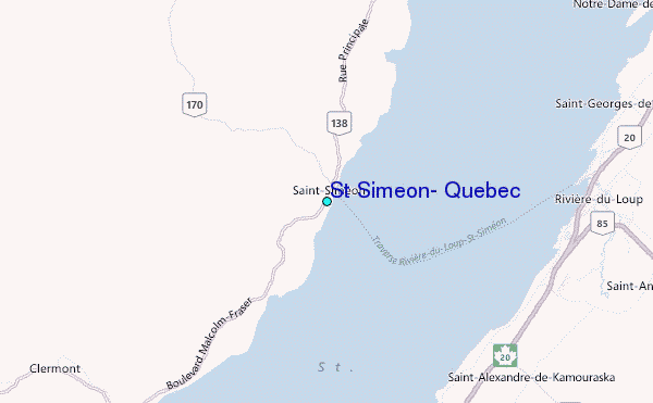 St Simeon, Quebec Tide Station Location Map